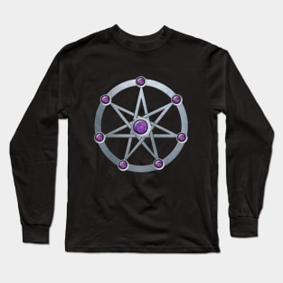 Elven star Silver embossed with Amethyst Long Sleeve T-Shirt